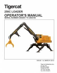 repair manual Tigercat Loader 250C Operator’s Manual PDF