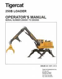 repair manual Tigercat Loader 250B Operator’s Manual PDF