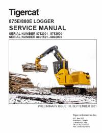 repair manual Tigercat Logger 875E/880E Service Manual PDF