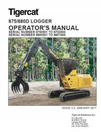 repair manual Tigercat Logger 875/880D Operator’s Manual PDF