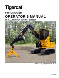 repair manual Tigercat Logger 865 Operator’s Manual PDF