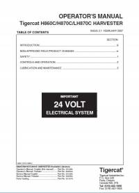 repair manual Tigercat Harvester H860C, H870C, LH870C Operator’s Manual PDF