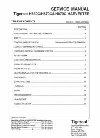 repair manual Tigercat Harvester H860C, H870C, LH870C Service Manual PDF