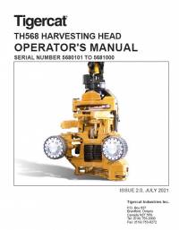 repair manual Tigercat Harvesting Head TH568 Operator’s Manual PDF