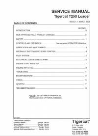 repair manual Tigercat Track Loader T250 Service Manual PDF