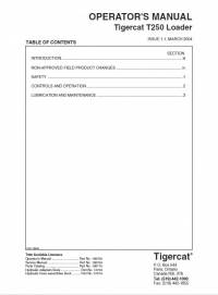 repair manual Tigercat Track Loader T250 Operator’s Manual PDF