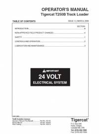 repair manual Tigercat Track Loader T250B Operator’s Manual PDF