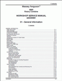 repair manual Massey Ferguson rotary combain 9895