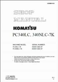 repair manual Komatsu Hydraulic Excavator PC340LC-7K, PC340NLC-7K