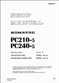repair manual Komatsu Hydraulic Excavator PC210-5, PC240-5