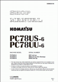 repair manual Komatsu Hydraulic Excavator PC78US-6, PC78UU-6 Shop Manual PDF