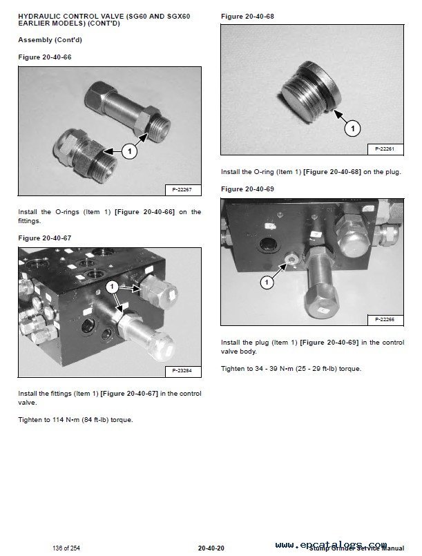 Bobcat SG30 SG60 SGX60 Stump Grinders Service Manual