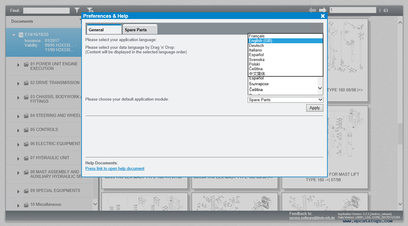 repair manual Linde Service Guide (LSG) v.5.2.2 2017 Update 0081