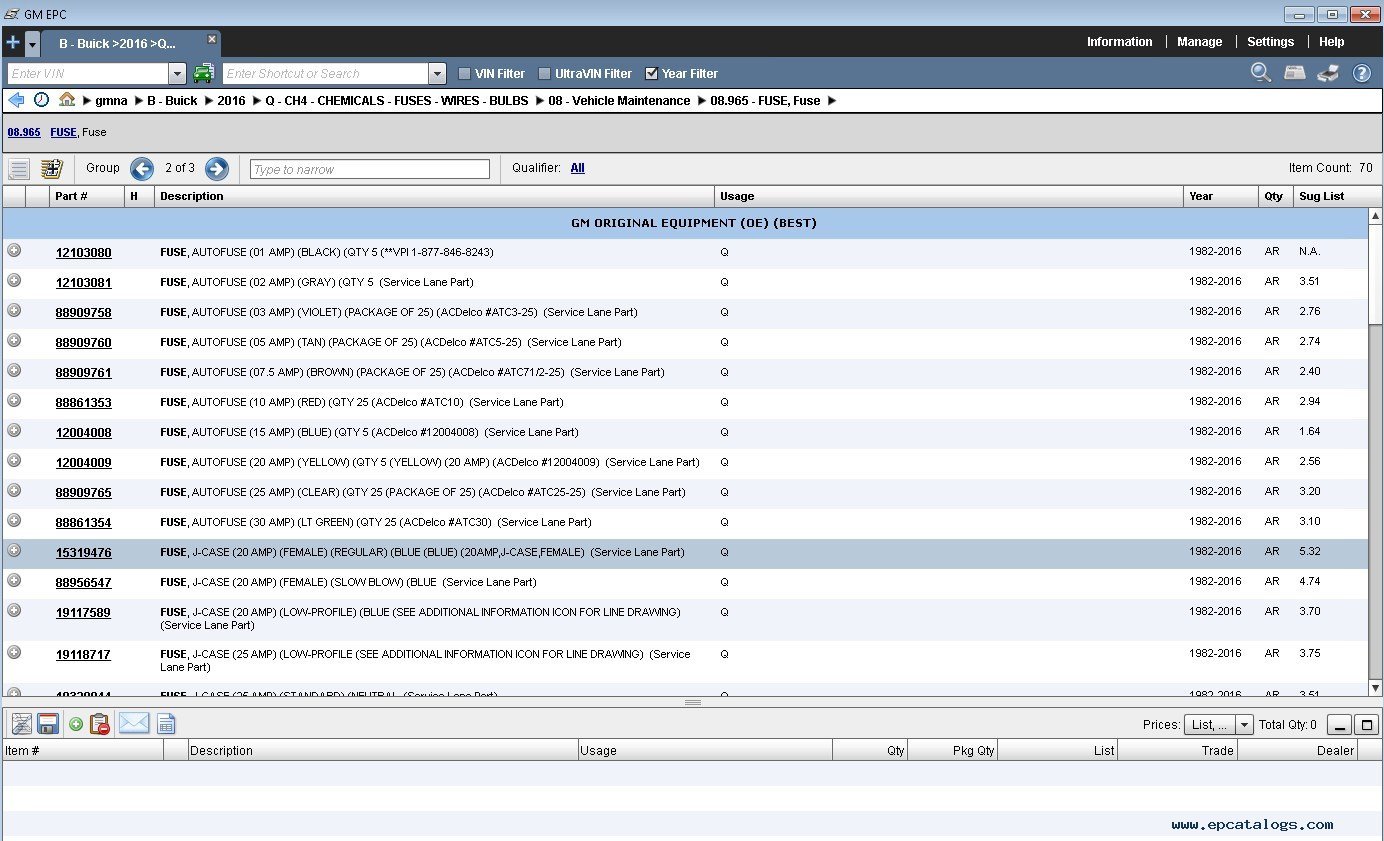 General Motors GM GNA 2015 Parts Catalog Download