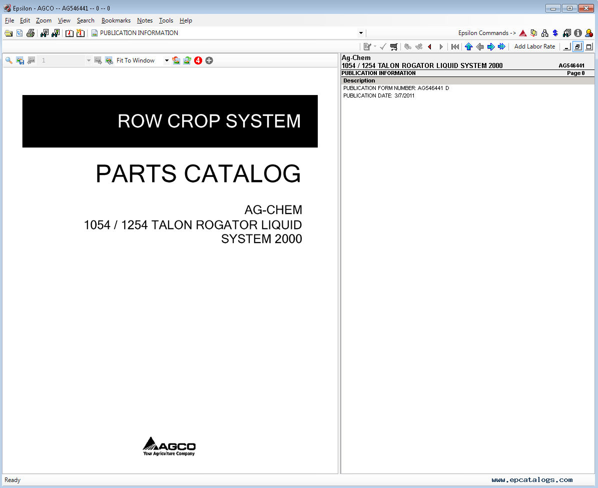 AgChem Parts Catalog and Repair Manuals EU 09/2020