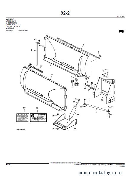 John Deere TH 6X4 Gator Utility Vehicle (Diesel) Parts