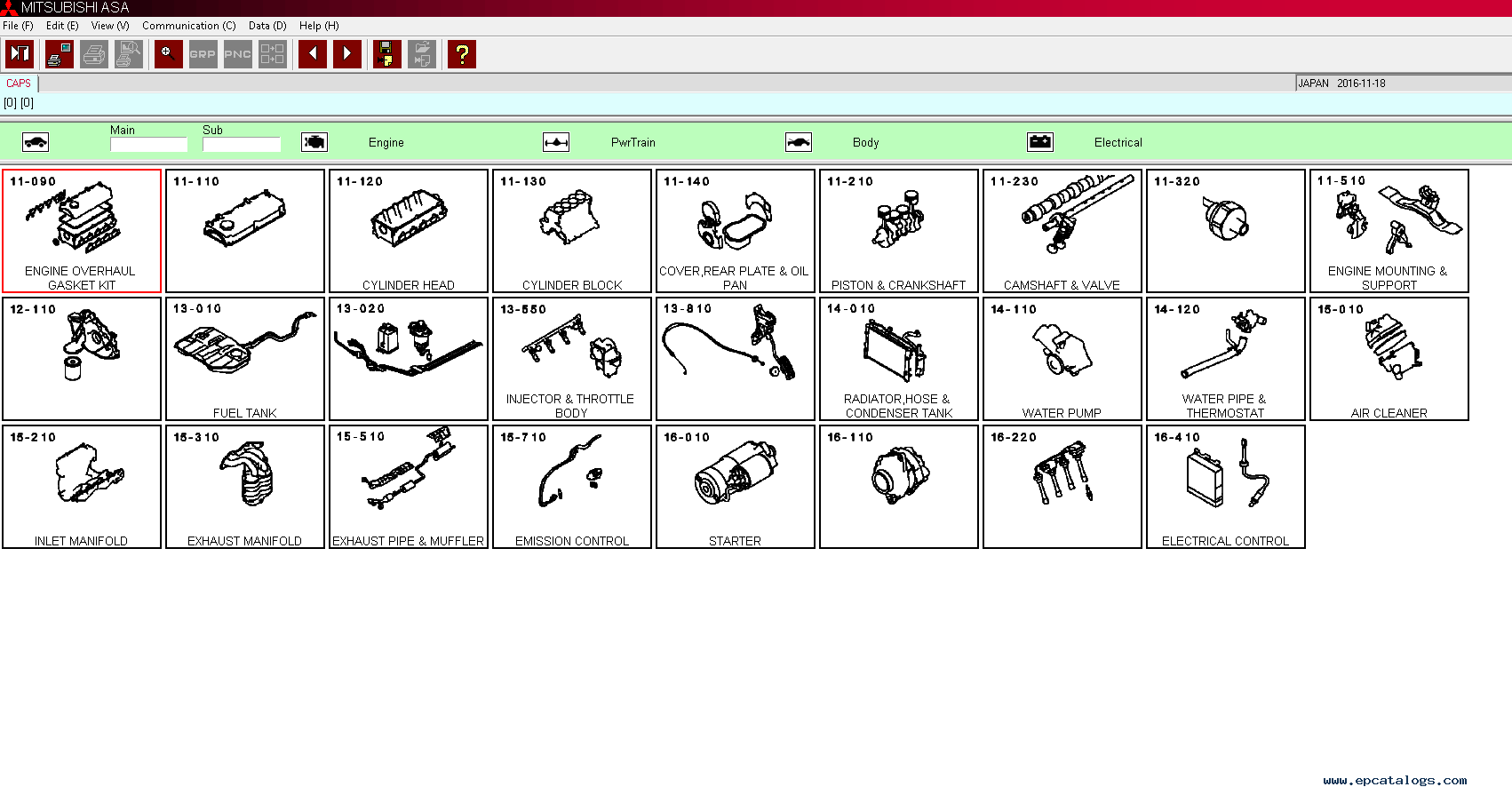 2017 6251 form for Parts   Japan ASA Mitsubishi   Europe General  USA