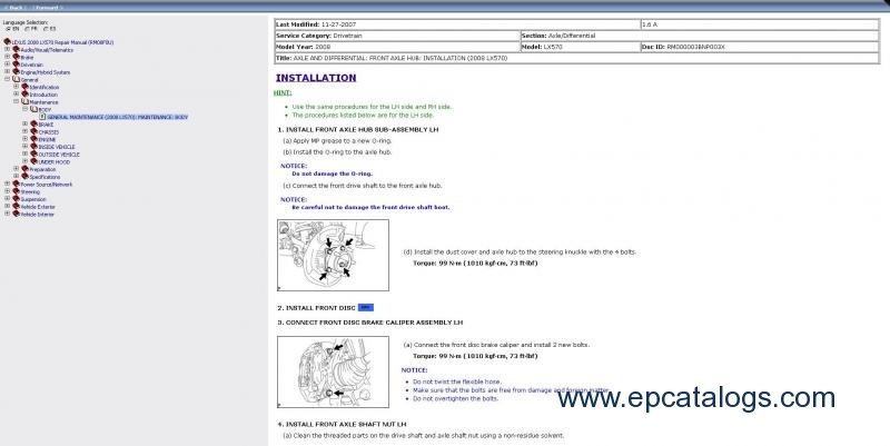 Lexus LX 570, repair manual, Cars Repair Manuals