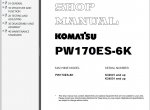 repair manual Komatsu PW170ES-6K Hydraulic Excavator Shop Manual PDF - 3