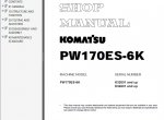 repair manual Komatsu PW170ES-6K Hydraulic Excavator Shop Manual PDF - 5