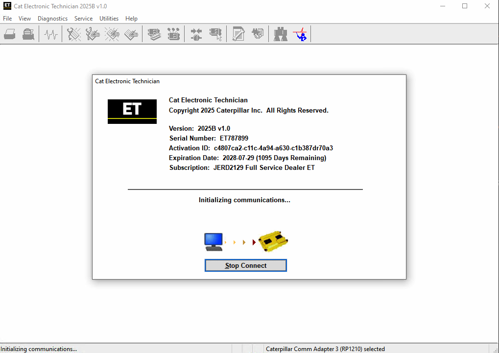 Caterpillar ET 2025B Electronic Technician Diagnostic Software