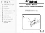 repair manual Bobcat FCTSB49/62/72 Front Compact Tractor Snowblower Service Manual PDF - 2