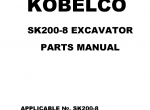repair manual Kobelco Excavator SK200-8 Parts Catalog PDF Manual - 1