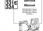 repair manual Bobcat 331, 331E, 334 Excavators D-Series Service Manual PDF - 7