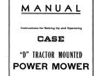 repair manual Case ‘D’ Tractor Mounted Power Mower pdf Operator manual - 1