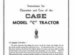 repair manual Case model “C” Tractor pdf Operators manual - 1