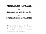 repair manual Case Pneumatic Lift-All for Farmal and International Tractors PDF Operator’s Manual - 2