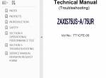 repair manual Hitachi Excavator Zaxis 75US-A/75UR Technical, Workshop, Harness Manuals PDF - 2