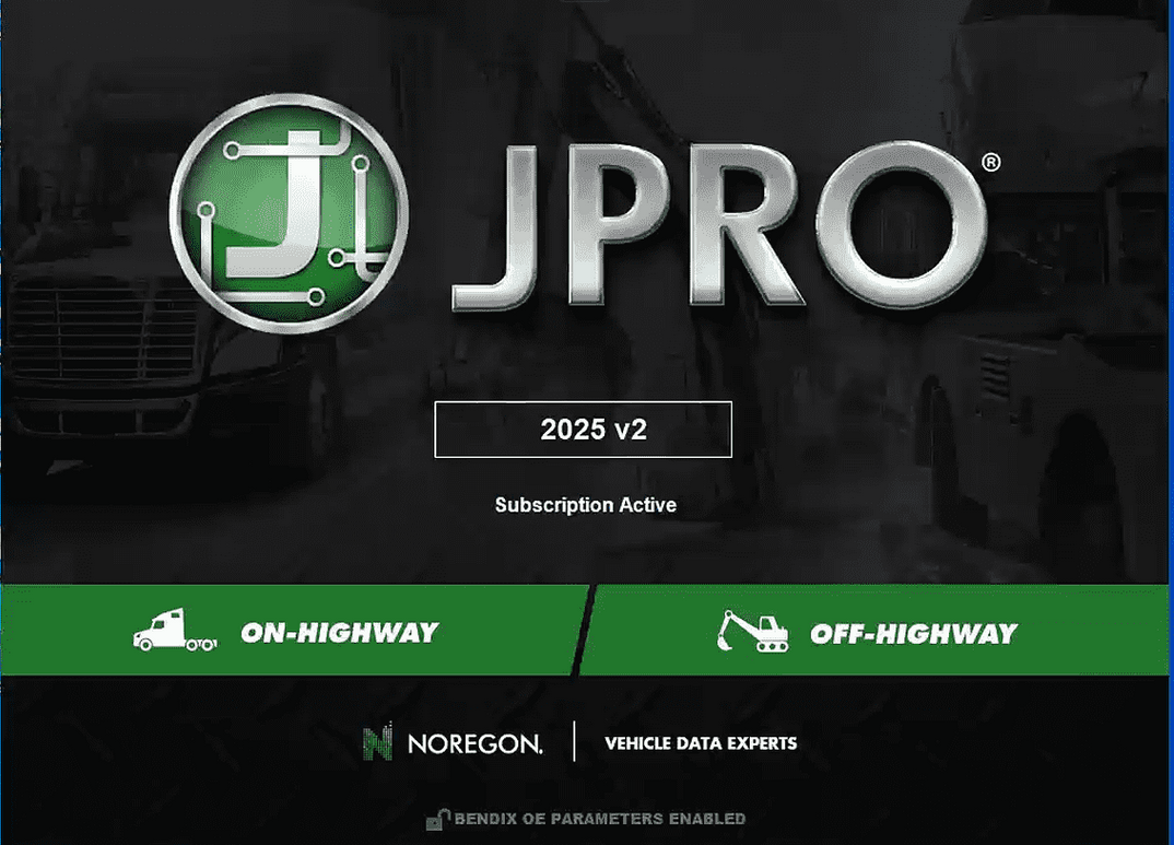 JPRO 2025 V2 commercial vehicle diagnostics — interface view