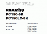 repair manual Komatsu Hydraulic Excavator PC150-6K, PC150LC-6K - 1