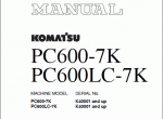 repair manual Komatsu Hydraulic Excavator PC600-7K, PC600LC-7K - 1