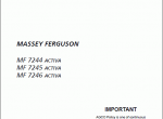 repair manual Massey Ferguson Combine 7244 / 7245 / 7246 Activa - 1
