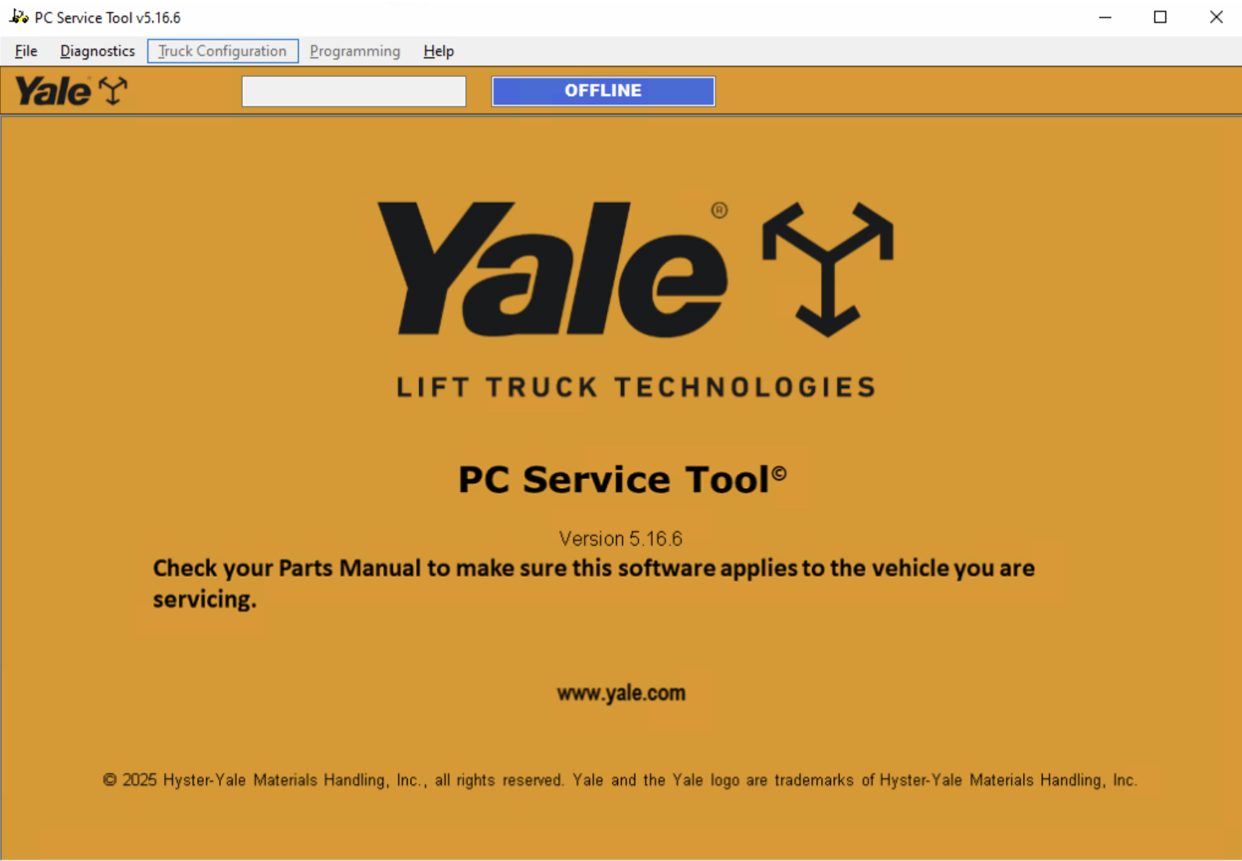 Yale PC Service Tool v5.5.18 diagnostic software
